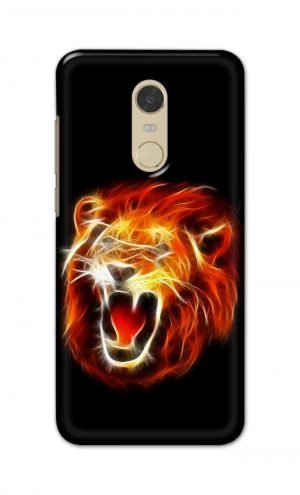 For Xiaomi Redmi Note 5 Printed Mobile Case Back Cover Pouch (Lion Fire)