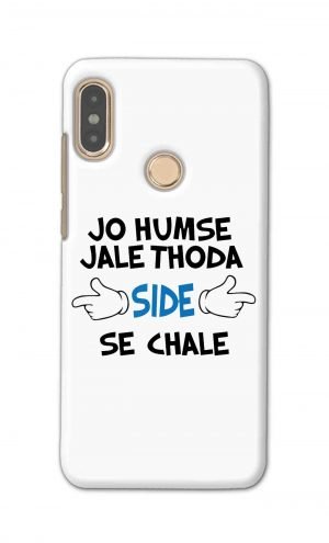 For Xiaomi Redmi Note 5 Pro Printed Mobile Case Back Cover Pouch (Jo Humse Jale Thoda Side Se Chale)