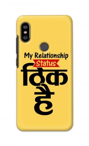 For Xiaomi Redmi Note 6 Pro Printed Mobile Case Back Cover Pouch (My Relationship Status)