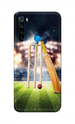 For Xiaomi Redmi Note 8 Printed Mobile Case Back Cover Pouch (Cricket Bat Ball)