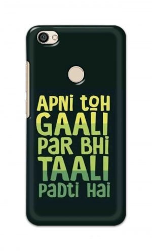 For Xiaomi Redmi Y1 Printed Mobile Case Back Cover Pouch (Apni To Gaali Par Bhi)