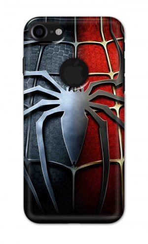 For Apple iPhone 7 / 8 Logo Cut Printed Mobile Case Back Cover Pouch (Spider)