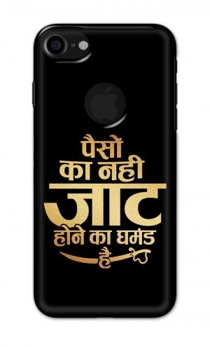 For Apple iPhone 7 / 8 Logo Cut Printed Mobile Case Back Cover Pouch (Paison Ka Nahi Jaat Hone Ka Ghamand Hai)