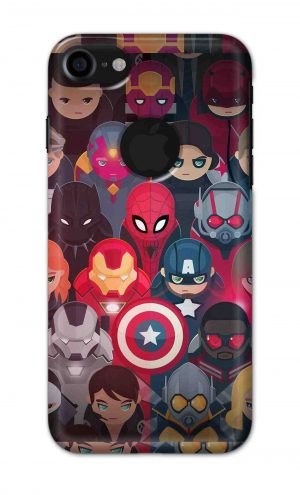 For Apple iPhone 7 / 8 Logo Cut Printed Mobile Case Back Cover Pouch (All Super Heros)