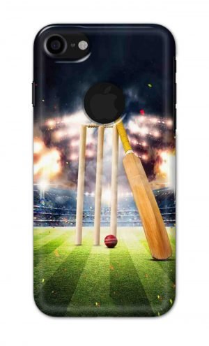For Apple iPhone 7 / 8 Logo Cut Printed Mobile Case Back Cover Pouch (Cricket Bat Ball)