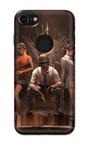 For Apple iPhone 7 / 8 Logo Cut Printed Mobile Case Back Cover Pouch (Pubg Sitting)