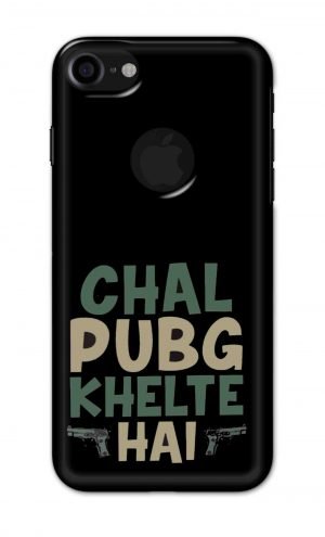 For Apple iPhone 7 / 8 Logo Cut Printed Mobile Case Back Cover Pouch (Pubg Khelte Hain)