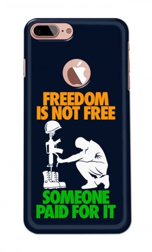 For Apple iPhone 7 Plus 8 Plus Logo Cut Printed Mobile Case Back Cover Pouch (Freedom Is Not Free)