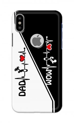 For Apple iPhone Xs Printed Mobile Case Back Cover Pouch (Mom Dad)