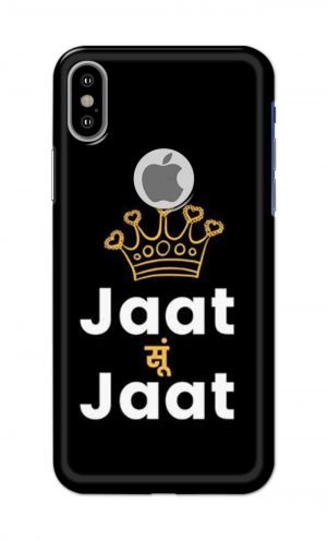 For Apple iPhone X Logo Cut Printed Mobile Case Back Cover Pouch (Jaat Su Jaat)