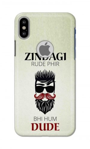 For Apple iPhone Xs Printed Mobile Case Back Cover Pouch (Jindagi Rude Fir Bhi Hum Dude)