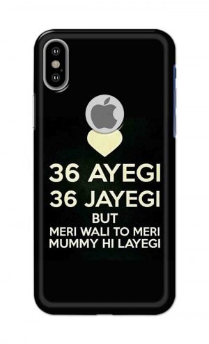 For Apple iPhone X Logo Cut Printed Mobile Case Back Cover Pouch (36 Aayegi 36 Jayegi)