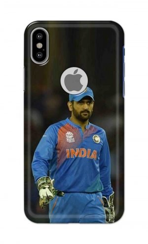 For Apple iPhone X Logo Cut Printed Mobile Case Back Cover Pouch (Mahendra Singh Dhoni)