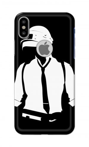 For Apple iPhone X Logo Cut Printed Mobile Case Back Cover Pouch (Pubg)