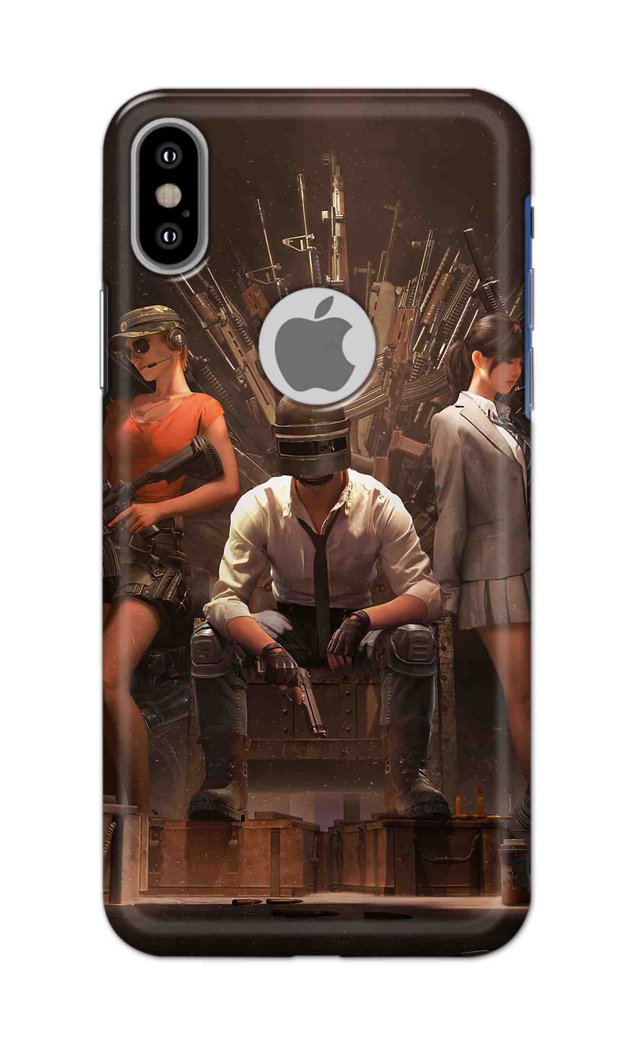 For Apple iPhone X Logo Cut Printed Mobile Case Back Cover Pouch (Pubg  Sitting) - eStuffz.com - the best place for customised items and gifts