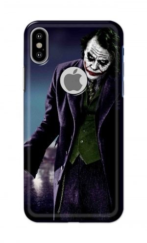 For Apple iPhone X Logo Cut Printed Mobile Case Back Cover Pouch (Joker Standing)