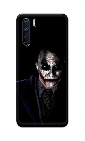 For OPPO F15 Printed Mobile Case Back Cover Pouch (Joker Why So Serious)