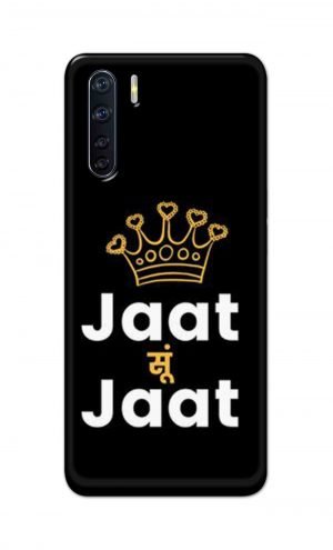 For OPPO F15 Printed Mobile Case Back Cover Pouch (Jaat Su Jaat)