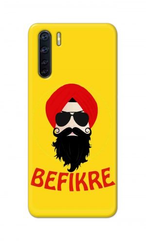 For OPPO F15 Printed Mobile Case Back Cover Pouch (Sardar Ji Befikre)