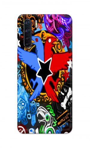 For OPPO F15 Printed Mobile Case Back Cover Pouch (Colorful Eagle)