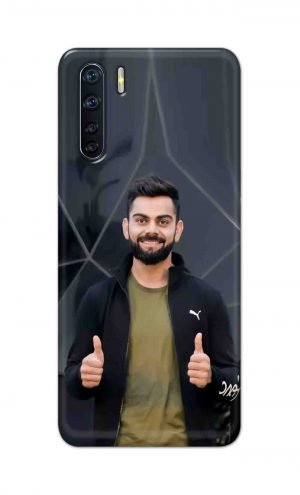 For OPPO F15 Printed Mobile Case Back Cover Pouch (Virat Kohli)