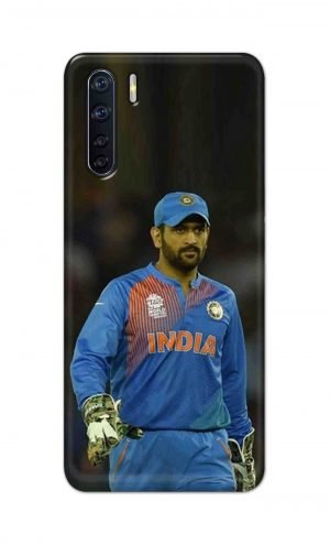 For OPPO F15 Printed Mobile Case Back Cover Pouch (Mahendra Singh Dhoni)