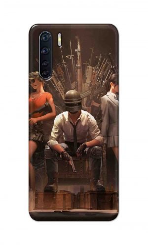 For OPPO F15 Printed Mobile Case Back Cover Pouch (Pubg Sitting)