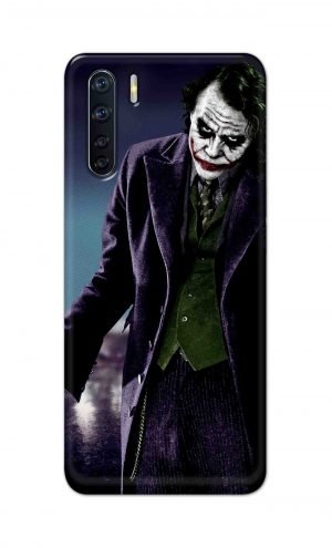 For OPPO F15 Printed Mobile Case Back Cover Pouch (Joker Standing)