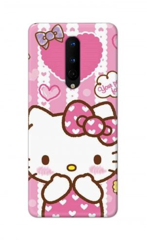 For OnePlus 8 Printed Mobile Case Back Cover Pouch (Hello Kitty Pink)