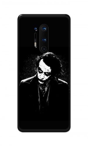 For OnePlus 8 Pro Printed Mobile Case Back Cover Pouch (Joker Black And White)