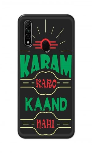 For Oppo A31 2020 Printed Mobile Case Back Cover Pouch (Karam Karo Kaand Nahi)