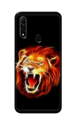 For Oppo A31 2020 Printed Mobile Case Back Cover Pouch (Lion Fire)