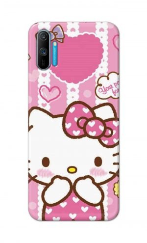 For Realme C3 Printed Mobile Case Back Cover Pouch (Hello Kitty Pink)