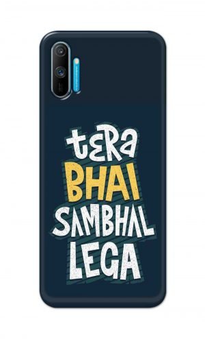 For Realme C3 Printed Mobile Case Back Cover Pouch (Tera Bhai Sambhal Lega)