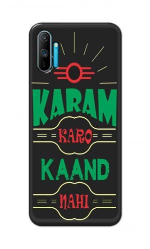 For Realme C3 Printed Mobile Case Back Cover Pouch (Karam Karo Kaand Nahi)