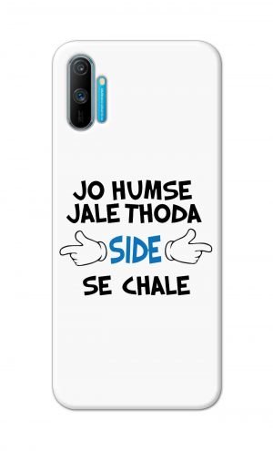 For Realme C3 Printed Mobile Case Back Cover Pouch (Jo Humse Jale Thoda Side Se Chale)