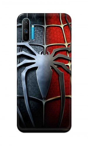 For Realme C3 Printed Mobile Case Back Cover Pouch (Spider)