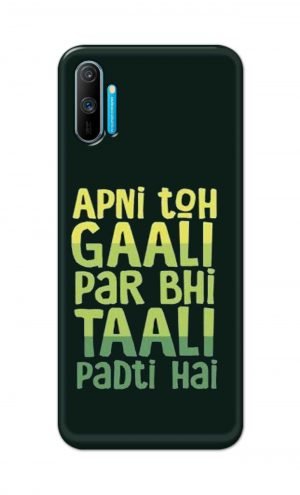 For Realme C3 Printed Mobile Case Back Cover Pouch (Apni To Gaali Par Bhi)