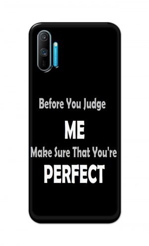 For Realme C3 Printed Mobile Case Back Cover Pouch (Before You Judge Me)