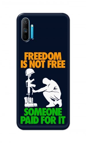 For Realme C3 Printed Mobile Case Back Cover Pouch (Freedom Is Not Free)