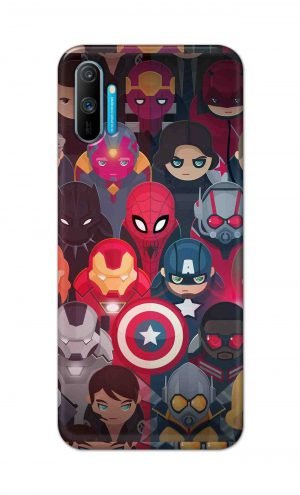 For Realme C3 Printed Mobile Case Back Cover Pouch (All Super Heros)