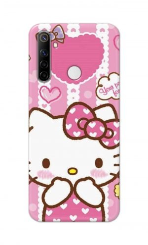 For Realme Narzo 10 Printed Mobile Case Back Cover Pouch (Hello Kitty Pink)