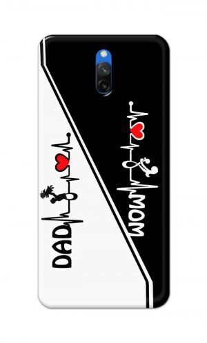 For Xiaomi Mi Redmi 8A Dual Printed Mobile Case Back Cover Pouch (Mom Dad)