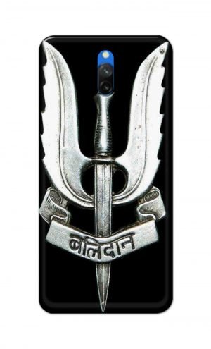 For Xiaomi Mi Redmi 8A Dual Printed Mobile Case Back Cover Pouch (Indian Army Camouflage Balidan Badge)