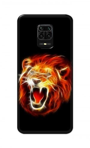 For Poco M2 Pro Printed Mobile Case Back Cover Pouch (Lion Fire)