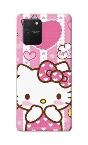 For Samsung Galaxy Note 10 Lite Printed Mobile Case Back Cover Pouch (Hello Kitty Pink)