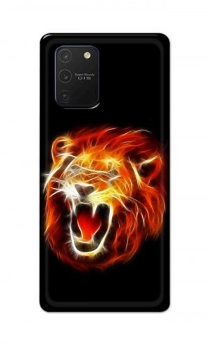 For Samsung Galaxy Note 10 Lite Printed Mobile Case Back Cover Pouch (Lion Fire)