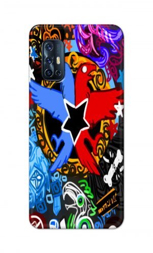 For Vivo V17 Printed Mobile Case Back Cover Pouch (Colorful Eagle)
