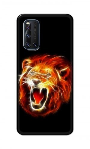 For Vivo V19 Printed Mobile Case Back Cover Pouch (Lion Fire)