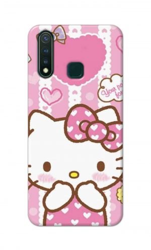 For Vivo Y19 Printed Mobile Case Back Cover Pouch (Hello Kitty Pink)